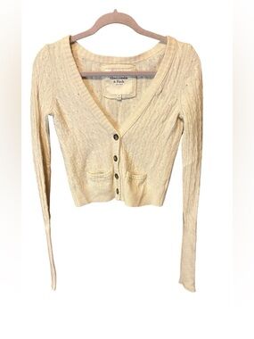 ABERCROMBIE & FITCH Vintage Y2K Cable Knit Cropped Cardigan Size Medium